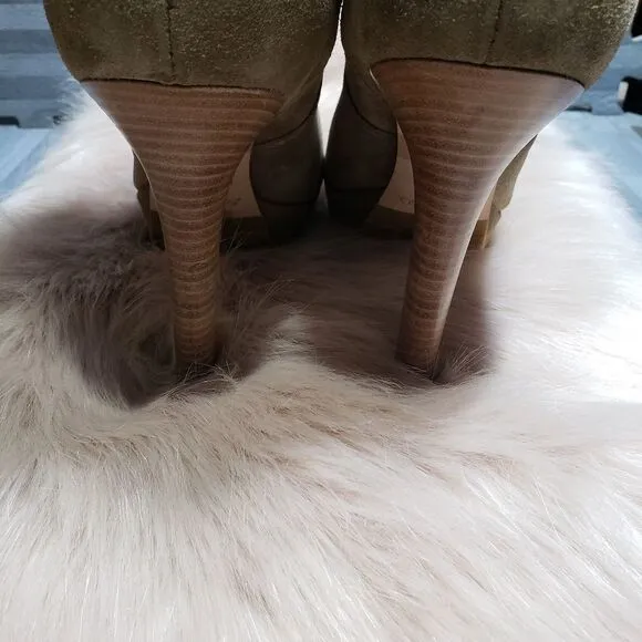 Jimmy Choo DylanWomens Size 10 TanSuede Heel Biker Boots