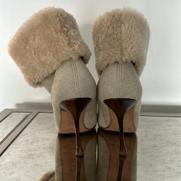 👏🏻Jimmy Choo suede shearling stiletto boots