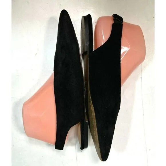 Joe’s Jeans Black Suede Shoes Slingback Flats Pointy Toes