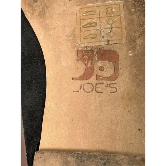 Joe’s Jeans Black Suede Shoes Slingback Flats Pointy Toes