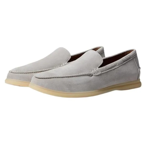 Johnnie-O Malibu Moccasin Stone Gray Slip On Leather Loafers