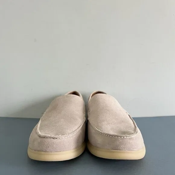 Johnnie-O Malibu Moccasin Stone Gray Slip On Leather Loafers