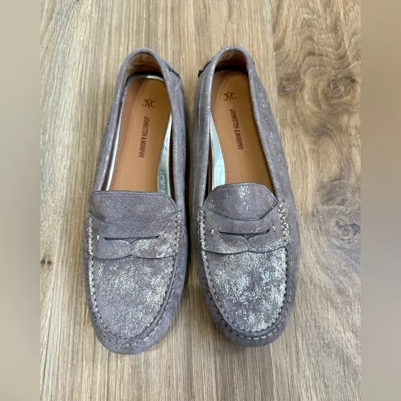 Johnston &amp; Murphy 78-14482 Maggie Penny Pewter Metalic Size 8.5 M NWOB