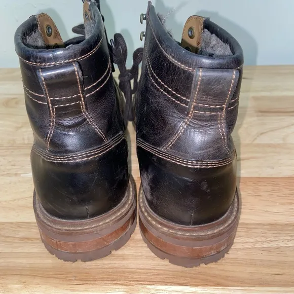 Johnston &amp; Murphy Boots Mens Size 11 M Leather Barrett Moc Toe Shearling Brown