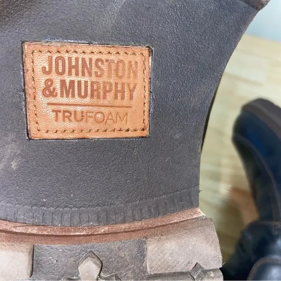 Johnston &amp; Murphy Boots Mens Size 11 M Leather Barrett Moc Toe Shearling Brown