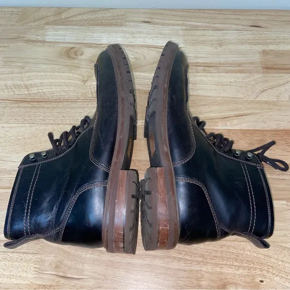 Johnston &amp; Murphy Boots Mens Size 11 M Leather Barrett Moc Toe Shearling Brown
