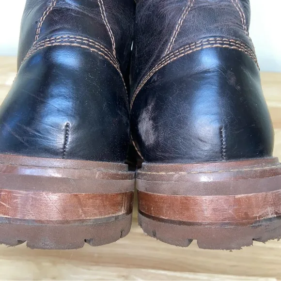 Johnston &amp; Murphy Boots Mens Size 11 M Leather Barrett Moc Toe Shearling Brown