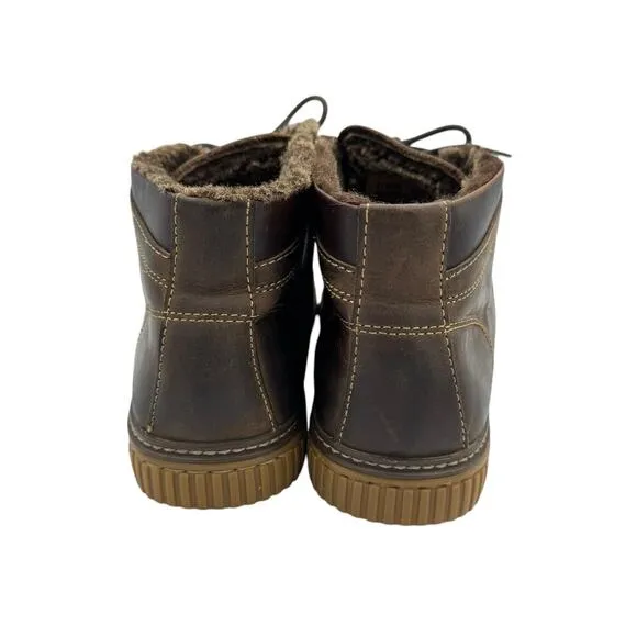 Johnston &amp; Murphy Brown Leather Wallace Genuine Shearling Lace Up Chukka Boots