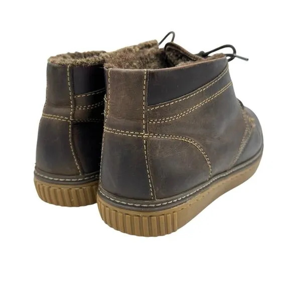 Johnston &amp; Murphy Brown Leather Wallace Genuine Shearling Lace Up Chukka Boots