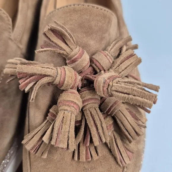 Johnston &amp; Murphy Brown Suede Gracelyn Platform Tassel Loafer