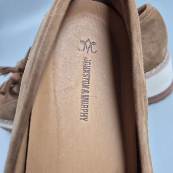Johnston &amp; Murphy Brown Suede Gracelyn Platform Tassel Loafer