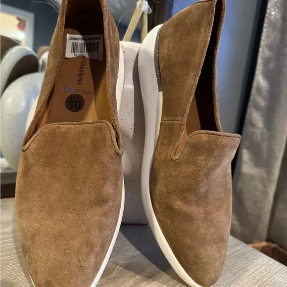 Johnston &amp; Murphy Brown Suede Slip-On Loafers