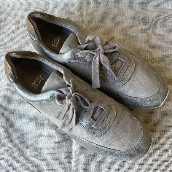 Johnston &amp; Murphy Jules Sneakers Suede Leather Retro Size 7 M 90s y2k