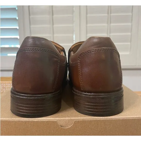Johnston &amp; Murphy Lewis Venetian Loafers Tan Full Grain Size 9.5 NWOB Dressy