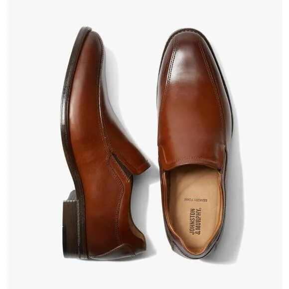 Johnston &amp; Murphy Lewis Venetian Loafers Tan Full Grain Size 9.5 NWOB Dressy