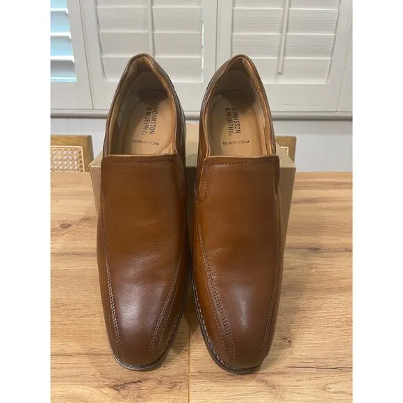 Johnston &amp; Murphy Lewis Venetian Loafers Tan Full Grain Size 9.5 NWOB Dressy