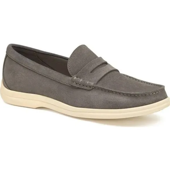 Johnston &amp; Murphy Men's Shoes Loafers Boat Penny Casual Suede Slip On Grey 8.5