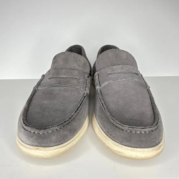 Johnston &amp; Murphy Men's Shoes Loafers Boat Penny Casual Suede Slip On Grey 8.5