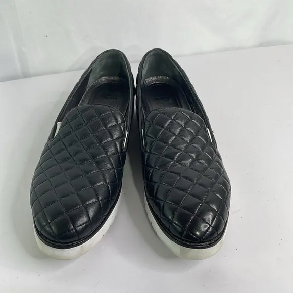 Johnston and Murphy black leather quilted loafers 7811541.