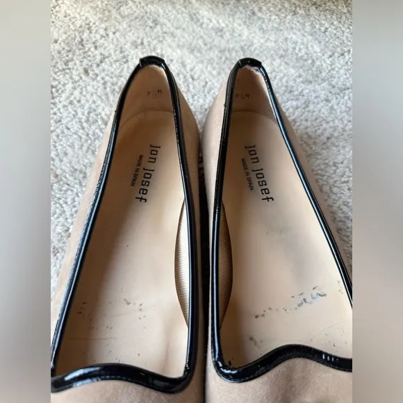 Jon Josef Anthro‎ Womens Tassel Suede Leather Flat Loafers Size 9.5 Tan &amp; Black