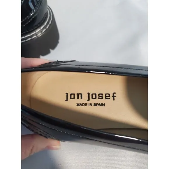 Jon Josef Black Penny Loafers size 10.s68