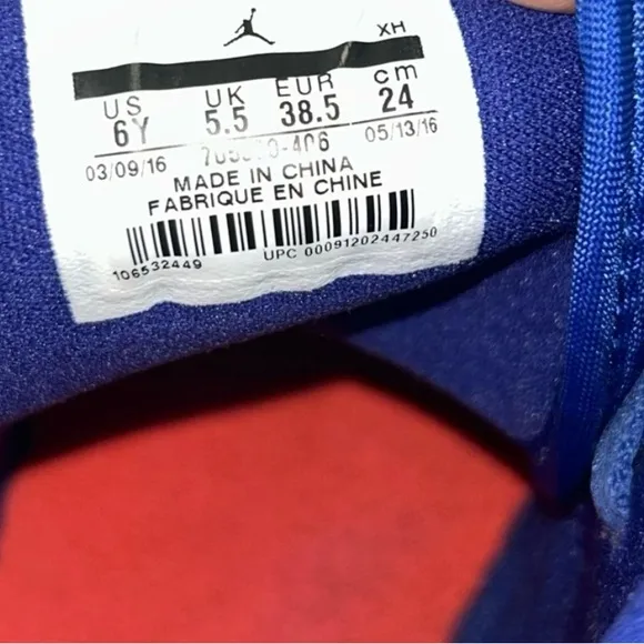 Jordan 1 Gold Medal Blue 6Y women 7.5 Retro