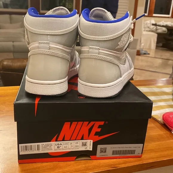 Jordan 1 Retro high, zoom white racer blue