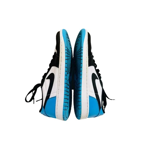 Jordan 1 Retro Low OG Black and Dark Powder Blue Sneakers Sz 11