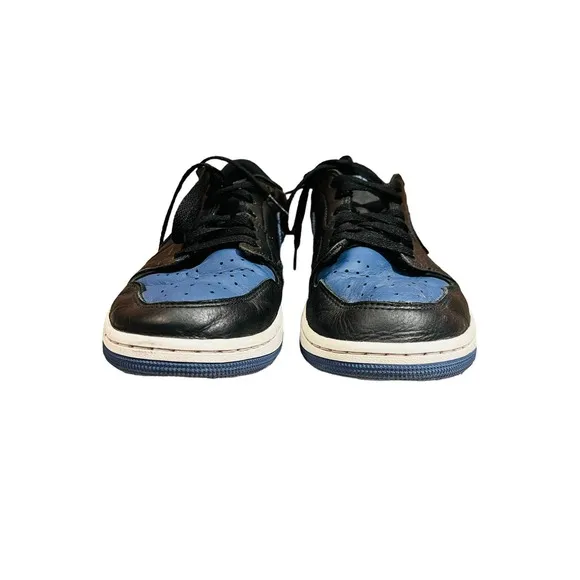Jordan 1 Retro Low OG Black and Dark Powder Blue Sneakers Sz 11