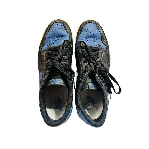 Jordan 1 Retro Low OG Black and Dark Powder Blue Sneakers Sz 11
