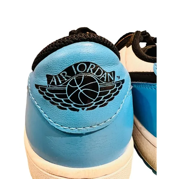 Jordan 1 Retro Low OG Black and Dark Powder Blue Sneakers Sz 11