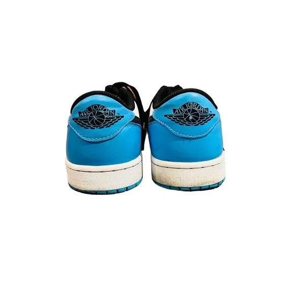 Jordan 1 Retro Low OG Black and Dark Powder Blue Sneakers Sz 11