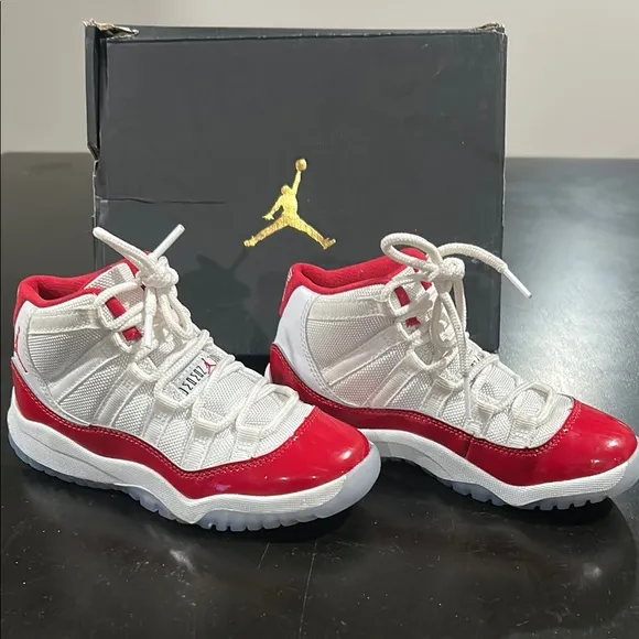 JORDAN 11 RETRO Kid’s Jordan Red and White Sneakers