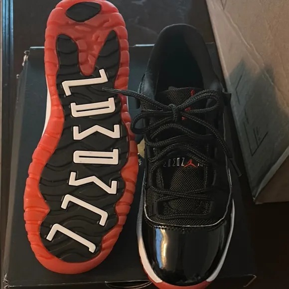 Jordan 11 Retro Low PS Black and Red Sneakers