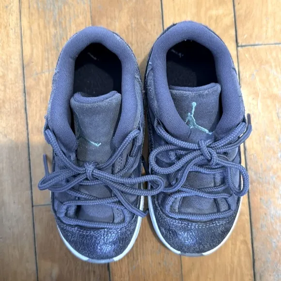 Jordan 11 Retro Low Sneakers-blue suede and metallic leather-size 8C