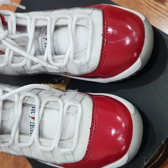 Jordan 11 Retro Red and White Sneakers