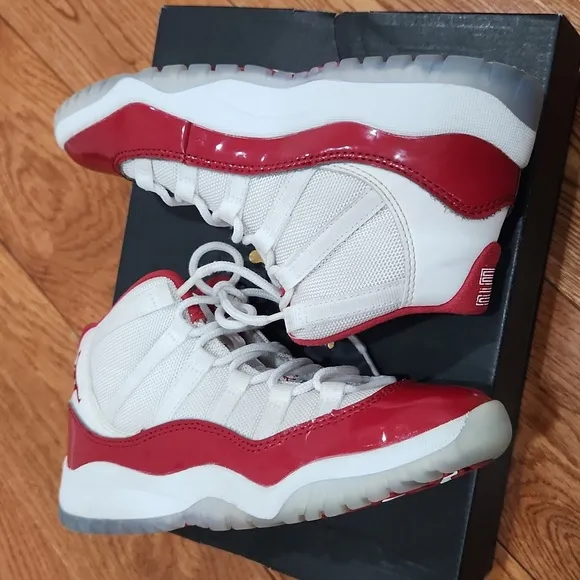 Jordan 11 Retro Red and White Sneakers