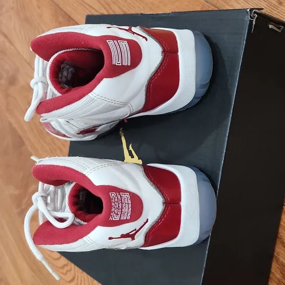 Jordan 11 Retro Red and White Sneakers