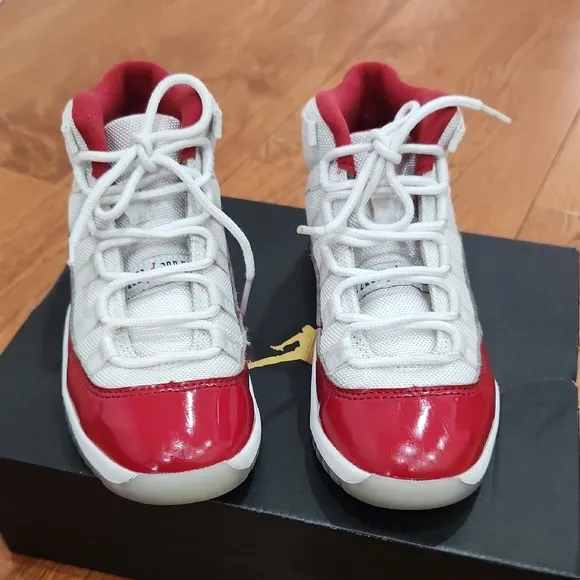 Jordan 11 Retro Red and White Sneakers