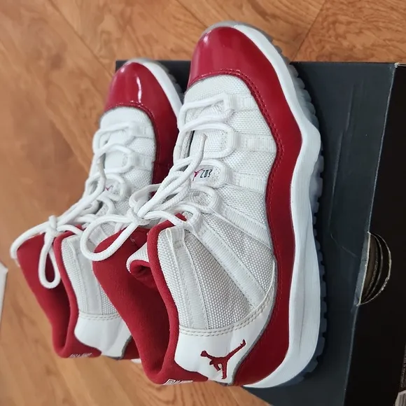 Jordan 11 Retro Red and White Sneakers