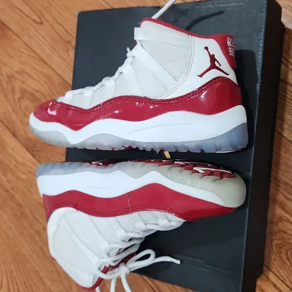 Jordan 11 Retro Red and White Sneakers