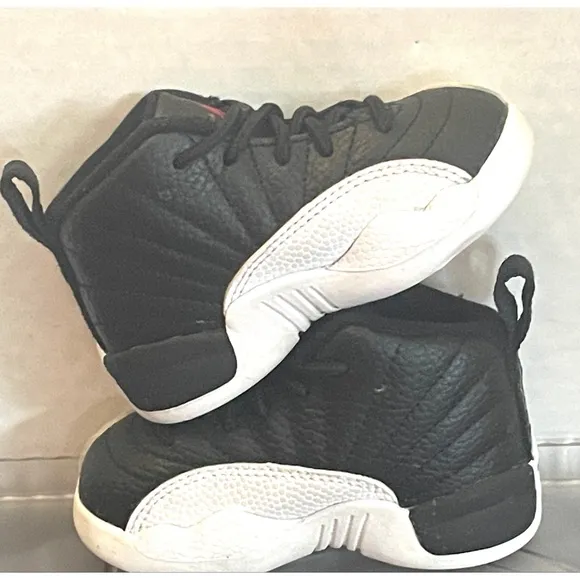 Jordan 12 Retro &quot;Playoffs&quot; Black/Varsity Red-White 850000 006 Toddler Size 5C