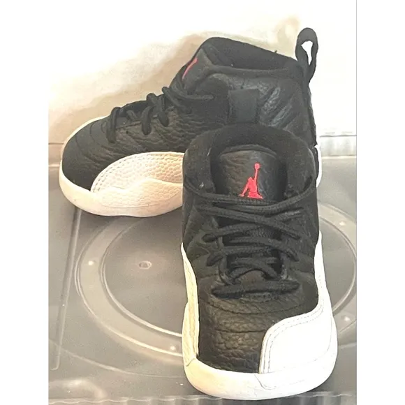 Jordan 12 Retro &quot;Playoffs&quot; Black/Varsity Red-White 850000 006 Toddler Size 5C