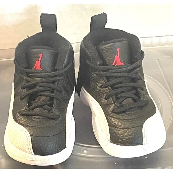 Jordan 12 Retro &quot;Playoffs&quot; Black/Varsity Red-White 850000 006 Toddler Size 5C