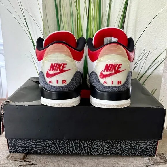 Jordan 3 Retro Denim Fire Red Sneakers