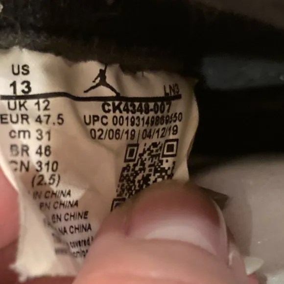 Jordan 3 Retro Tinker Black Cement 2019 CK4348007 Size-13