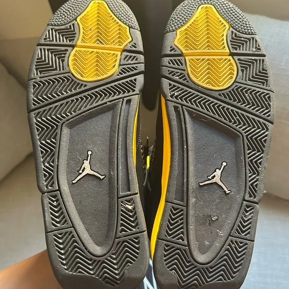 Jordan 4 a Retro Black and Yellow Sneakers