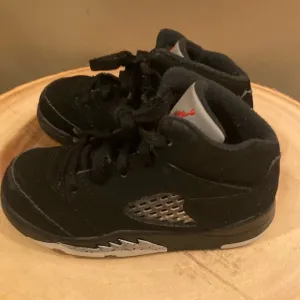 Jordan 5 Retro Toddler's Shoe Sz 8C Black/Silver Sneaker 440890 003 Little Kids
