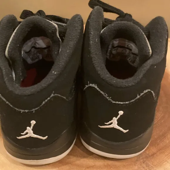 Jordan 5 Retro Toddler's Shoe Sz 8C Black/Silver Sneaker 440890 003 Little Kids