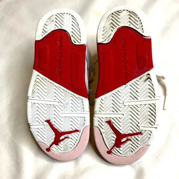 Jordan 5 retro white pink red sneakers